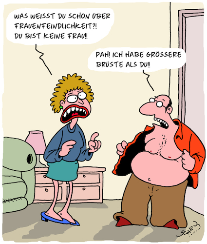 Cartoon: GRÖSSER!! (medium) by Karsten Schley tagged männer,frauen,beziehungen,frauenfeindlichkeit,sexismus,brüste,gesellschaft,argumentation,physiognomie,metoo,männer,frauen,beziehungen,frauenfeindlichkeit,sexismus,brüste,gesellschaft,argumentation,physiognomie,metoo