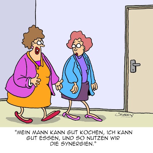 Cartoon: Gut im Futter (medium) by Karsten Schley tagged synergien,business,wirtschaft,familie,ehe,beziehungen,liebe,kochen,essen,ernährung,gesundheut,übergewicht,gesellschaft,deutschland,synergien,business,wirtschaft,familie,ehe,beziehungen,liebe,kochen,essen,ernährung,gesundheut,übergewicht,gesellschaft,deutschland