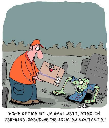 Cartoon: Home Office (medium) by Karsten Schley tagged homeoffice,arbeit,jobs,arbeitgeber,arbeitnehmer,wirtschaft,business,corona,restriktionen,soziales,zombies,film,medien,homeoffice,arbeit,jobs,arbeitgeber,arbeitnehmer,wirtschaft,business,corona,restriktionen,soziales,zombies,film,medien