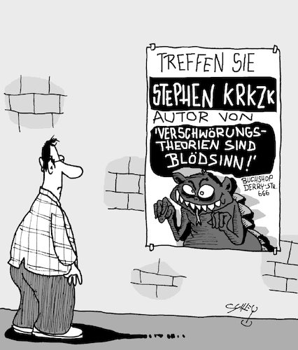 Cartoon: Ich SCHWÖRE!! (medium) by Karsten Schley tagged literatur,verschwörungstheorien,horror,unterhaltung,medien,filme,internet,gesellschaft,literatur,verschwörungstheorien,horror,unterhaltung,medien,filme,internet,gesellschaft