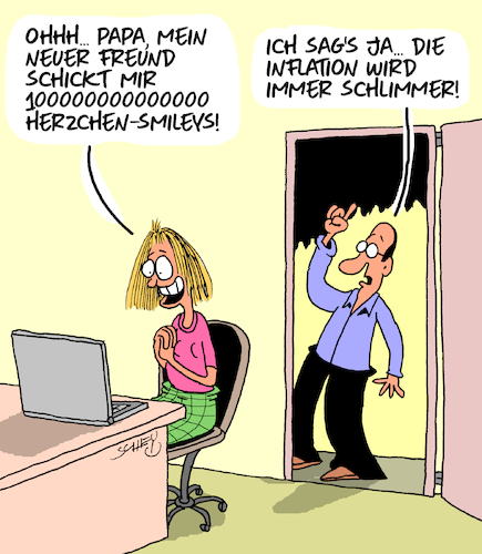 Cartoon: Immer schlimmer (medium) by Karsten Schley tagged inflation,preise,preissteigerung,verbraucher,einkommen,lieber,beziehungen,männer,frauen,freundschaft,eltern,kinder,väter,töchter,politik,gesellschaft,inflation,preise,preissteigerung,verbraucher,einkommen,lieber,beziehungen,männer,frauen,freundschaft,eltern,kinder,väter,töchter,politik,gesellschaft