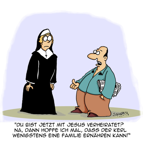 Cartoon: Jaja... die Liebe... (medium) by Karsten Schley tagged religion,kirche,christentum,jesus,familie,lebensunterhalt,einkommen,frauen,liebe,religion,kirche,christentum,jesus,familie,lebensunterhalt,einkommen,frauen,liebe