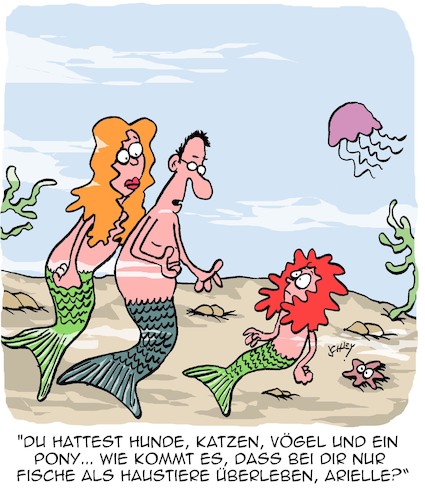 Cartoon: Kinder und Haustiere (medium) by Karsten Schley tagged kinder,familien,haustiere,pflege,tierhaltung,meerjungfrauen,märchen,legenden,filme,comics,erziehung,gesellschaft,kinder,familien,haustiere,pflege,tierhaltung,meerjungfrauen,märchen,legenden,filme,comics,erziehung,gesellschaft