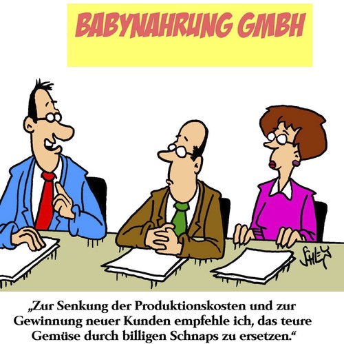 Cartoon: Kosten senken (medium) by Karsten Schley tagged manager,kosten,kostenreduktion,ernährung,nahrungsmittel,nahrungsmittelzusätze,produktion,geld,wirtschaft,business,manager,kosten,kostenreduktion,ernährung,nahrungsmittel,nahrungsmittelzusätze,produktion,geld,wirtschaft,business