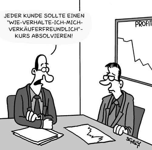 Cartoon: Kurs (medium) by Karsten Schley tagged umsatz,kunden,verkäufer,verkaufen,profit,gewinn,business,wirtschaft,geld,gesellschaft,verkaufen,verkäufer,profit,gewinn,business,wirtschaft,geld,gesellschaft