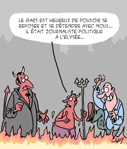 Cartoon: La paix et le calme (medium) by Karsten Schley tagged politique,journalisme,detente,enfer,mort,purgatoire,calme,paix,medias,societe,politique,journalisme,detente,enfer,mort,purgatoire,calme,paix,medias,societe