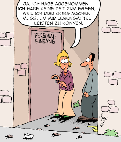 Cartoon: Lebenshaltungskosten (medium) by Karsten Schley tagged jobs,arbeit,steuern,frauen,männer,löhne,lebenshaltungskosten,preise,politik,ernährung,soziales,kapitalismus,wirtschaft,gesellschaft,jobs,arbeit,steuern,frauen,männer,löhne,lebenshaltungskosten,preise,politik,ernährung,soziales,kapitalismus,wirtschaft,gesellschaft