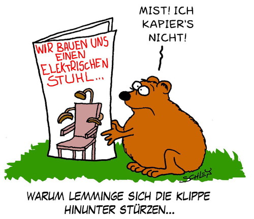 Cartoon: Lemminge (medium) by Karsten Schley tagged natur,tiere,wildnis,umwelt,wildtiere,lemminge,natur,tiere,wildnis,umwelt,wildtiere,lemminge