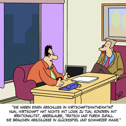 Cartoon: Logik (medium) by Karsten Schley tagged business,wirtschaft,jobs,aberglaube,mathematik,bildung,magie,wirtschaft,business,jobs,aberglaube,mathematik,bildung,magie