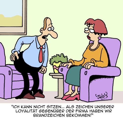 Cartoon: Loyalität (medium) by Karsten Schley tagged arbeitgeber,arbeitnehmer,wirtschaft,business,corporate,identity,loaylität,jobs,arbeit,büro,arbeitgeber,arbeitnehmer,wirtschaft,business,corporate,identity,loaylität,jobs,arbeit,büro