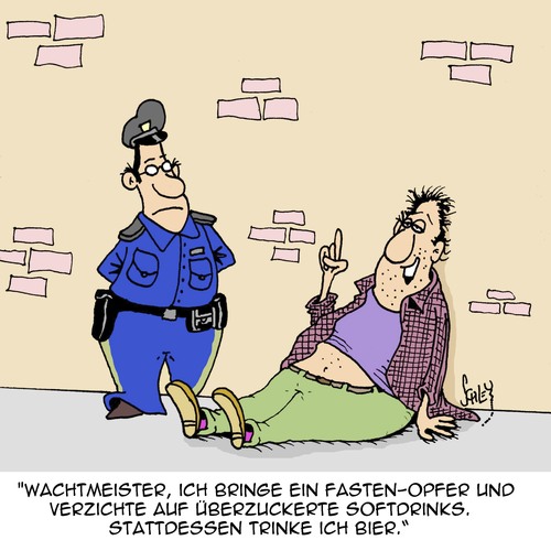 Cartoon: Man muß OPFER bringen! (medium) by Karsten Schley tagged religion,ernährung,fasten,gesellschaft,fettleibigkeit,übergewicht,gesundheit,alkohol,religion,ernährung,fasten,gesellschaft,fettleibigkeit,übergewicht,gesundheit,alkohol