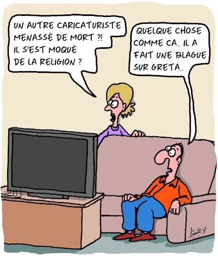 Cartoon: Menace de Mort (medium) by Karsten Schley tagged dessinateurs,mort,environnement,commentaires,haineux,climat,dessinateurs,mort,environnement,commentaires,haineux,climat