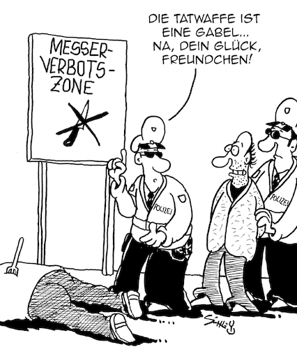 Cartoon: Messer-Verbotszone (medium) by Karsten Schley tagged messer,politik,kriminalität,verbote,messerverbotszonen,gewalt,europa,deutschland,gesellschaft,medien,messer,politik,kriminalität,verbote,messerverbotszonen,gewalt,europa,deutschland,gesellschaft,medien