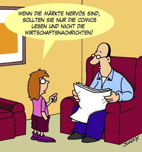 Cartoon: Nervöse Märkte (medium) by Karsten Schley tagged wirtschaft,märkte,umsatz,business,wirtschaftskrise,euro,eurokrise,geld,medien,kinder,eltern,wirtschaft,märkte,umsatz,business,wirtschaftskrise,euro,eurokrise,geld,medien,kinder,eltern