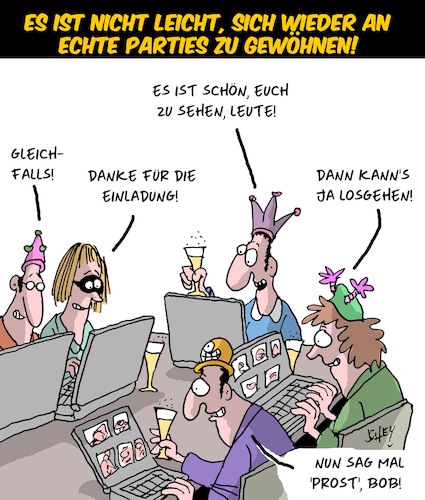 Cartoon: Neue Realität (medium) by Karsten Schley tagged corona,gastronomie,realität,parties,abstand,ansteckung,treffen,beziehungen,politik,gesundheit,masken,gesellschaft,corona,gastronomie,realität,parties,abstand,ansteckung,treffen,beziehungen,politik,gesundheit,masken,gesellschaft