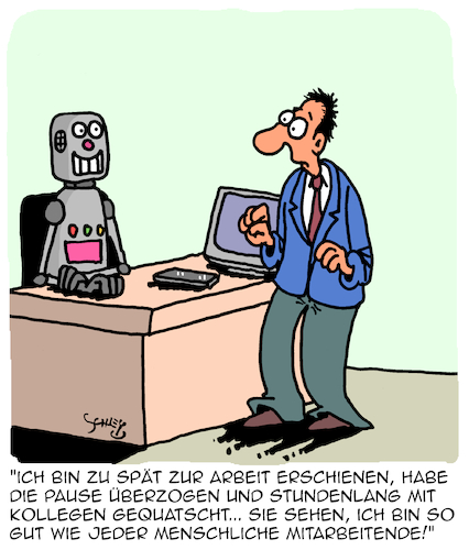 Cartoon: Neue Technik (medium) by Karsten Schley tagged ki,jobs,forschung,wissenschaft,fortschritt,arbeitgeber,arbeitnehmer,wirtschaft,business,hr,gesellschaft,ki,jobs,forschung,wissenschaft,fortschritt,arbeitgeber,arbeitnehmer,wirtschaft,business,hr,gesellschaft