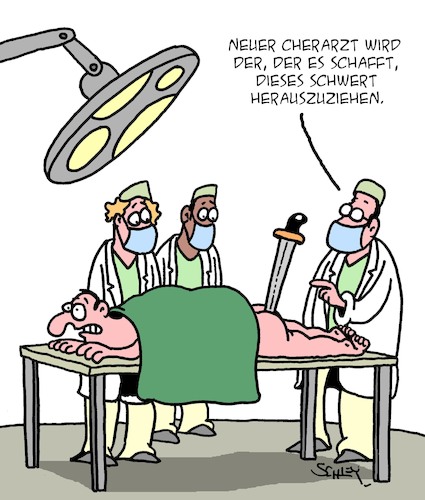 Cartoon: Neuer Chefarzt (medium) by Karsten Schley tagged medizin,karriere,ärzte,chefärzte,märchen,legenden,literatur,filme,medien,gesundheit,medizin,karriere,ärzte,chefärzte,märchen,legenden,literatur,filme,medien,gesundheit