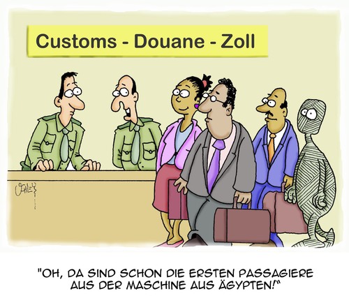 Cartoon: Neulich beim Zoll... (medium) by Karsten Schley tagged reisen,zoll,tourismus,fliegen,flughäfen,einwanderung,urlaub,ferien,reisen,zoll,tourismus,fliegen,flughäfen,einwanderung,urlaub,ferien