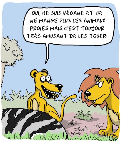 Cartoon: Nourriture Vegane (medium) by Karsten Schley tagged animaux,veganes,faune,flore,environnement,nutrition,mode,societe,animaux,veganes,faune,flore,environnement,nutrition,mode,societe