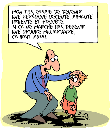 Cartoon: Peres et Fils (medium) by Karsten Schley tagged famille,honnetete,decence,patience,peres,fils,avenir,argent,carriere,societe,famille,honnetete,decence,patience,peres,fils,avenir,argent,carriere,societe