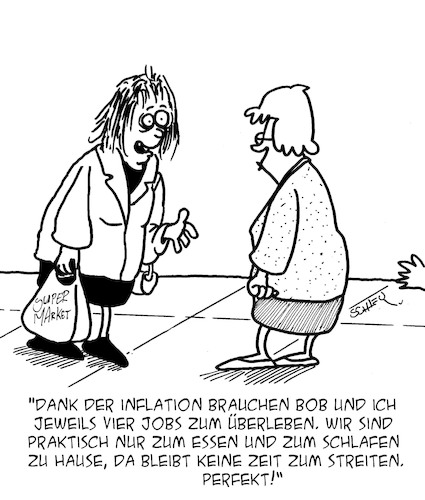 Cartoon: Perfekt! (medium) by Karsten Schley tagged inflation,armut,einkommen,jobs,lebenhalstungskosten,liebe,beziehungen,politik,ehe,streit,gesellschaft,wirtschaft,inflation,armut,einkommen,jobs,lebenhalstungskosten,liebe,beziehungen,politik,ehe,streit,gesellschaft,wirtschaft