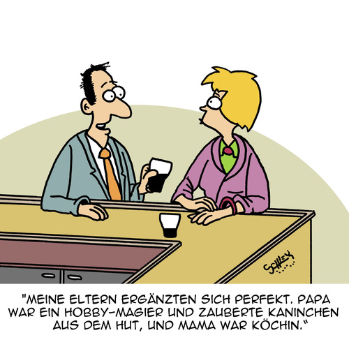 Cartoon: Perfekte Eltern (medium) by Karsten Schley tagged jugend,familie,eltern,kindheit,mütter,väter,hobbies,essen,kochen,ernährung,jugend,familie,eltern,kindheit,mütter,väter,hobbies,essen,kochen,ernährung