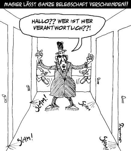 Cartoon: Pure Magie! (medium) by Karsten Schley tagged arbeitgeber,arbeitnehmer,verantwortung,karriere,engagement,courage,gesellschaft,arbeitgeber,arbeitnehmer,verantwortung,karriere,engagement,courage,gesellschaft