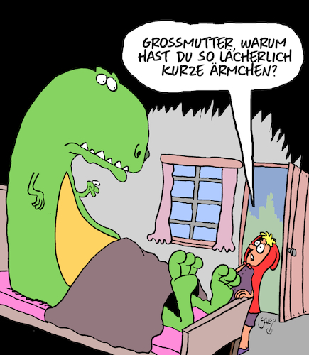 Cartoon: Rotkäppchen (medium) by Karsten Schley tagged rotkäppchen,kultur,literatur,märchen,mythen,familie,großeltern,enkel,medien,tv,film,gesellschaft,rotkäppchen,kultur,literatur,märchen,mythen,familie,großeltern,enkel,medien,tv,film,gesellschaft