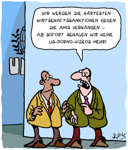 Cartoon: Sanktionen (medium) by Karsten Schley tagged un,usa,wirtschaft,referendum,abstimmung,demokratie,politik,geld,beitragszahlungen,pornovideos,un,usa,wirtschaft,referendum,abstimmung,demokratie,politik,geld,beitragszahlungen,pornovideos