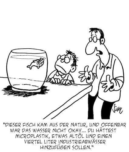 Cartoon: Sauberes Wasser (medium) by Karsten Schley tagged wasser,natur,tiere,umwelt,naturbelassen,umweltverschmutzung,haustiere,artgerecht,kinder,eltern,familie,wasser,natur,tiere,umwelt,naturbelassen,umweltverschmutzung,haustiere,artgerecht,kinder,eltern,familie