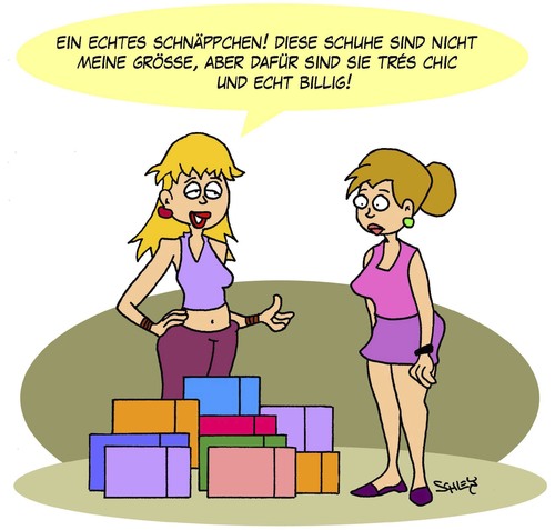 Cartoon: Schnäppchen! (medium) by Karsten Schley tagged mode,frauen,schuhe,sonderangebote,verkaufen,umsatz,wirtschaft,business,geld,billig,preise,kaufen,gesellschaft,mode,frauen,schuhe,sonderangebote,verkaufen,umsatz,wirtschaft,business,geld,billig,preise,kaufen,gesellschaft