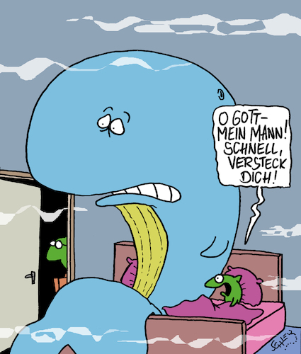 Cartoon: Schnell!! (medium) by Karsten Schley tagged ehe,liebe,männer,frauen,beziehungen,familie,seitensprung,betrug,tiere,fische,meere,ozeane,natur,ehe,liebe,männer,frauen,beziehungen,familie,seitensprung,betrug,tiere,fische,meere,ozeane,natur