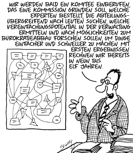 Cartoon: Schneller und besser (medium) by Karsten Schley tagged potential,bürokratie,bürokratieabbau,verwaltung,experten,politik,wirtschaft,effektivität,fachleute,gesellschaft,potential,bürokratie,bürokratieabbau,verwaltung,experten,politik,wirtschaft,effektivität,fachleute,gesellschaft