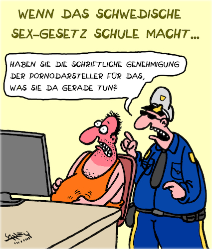 Cartoon: Schriftliche Genehmigung (medium) by Karsten Schley tagged schweden,gesetze,justiz,europa,männer,frauen,beziehungen,genehmigung,einverständnis,liebe,gesellschaft,politik,pornographie,sex,schweden,gesetze,justiz,europa,männer,frauen,beziehungen,genehmigung,einverständnis,liebe,gesellschaft,politik,pornographie