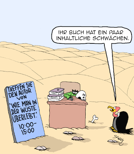 Cartoon: Schwächen (medium) by Karsten Schley tagged bücher,survival,medien,ratgeber,leserinnen,autoren,kultur,lesen,gesellschaft,bücher,survival,medien,ratgeber,leserinnen,autoren,kultur,lesen,gesellschaft