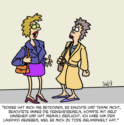 Cartoon: So ein Taugenichts... (medium) by Karsten Schley tagged ehe,frauen,männer,liebe,scheidung,trennung,beziehungen,ehe,frauen,männer,liebe,scheidung,trennung,beziehungen