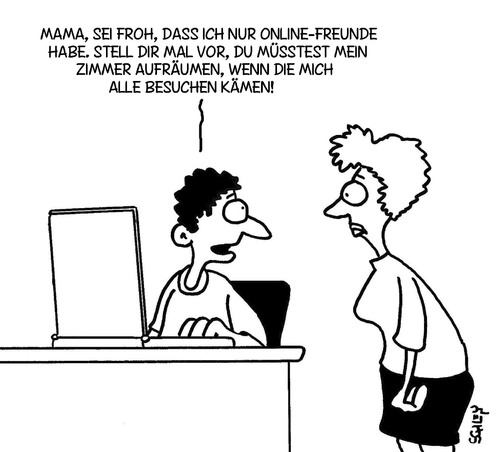 Cartoon: Social Networks OHNE Fehler (medium) by Karsten Schley tagged facebook,social,networks,computer,kommunikation,freundschaft,gesellschaft,deutschland,jugend,eltern,facebook,social networks,kommunikation,freundschaft,gesellschaft,deutschland,jugend,eltern,internet,web,pc,computer,sucht,trend,social,networks