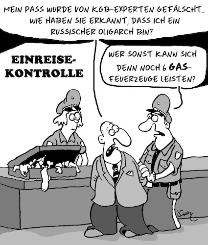 Cartoon: Statussymbol (medium) by Karsten Schley tagged statussymbole,gas,preise,oligarchen,russland,vermögen,finanzflucht,einwanderung,grenzkontrollen,sicherheit,polizei,grenzschutz,wirtschaft,business,kriminalität,politik,statussymbole,gas,preise,oligarchen,russland,vermögen,finanzflucht,einwanderung,grenzkontrollen,sicherheit,polizei,grenzschutz,wirtschaft,business,kriminalität,politik