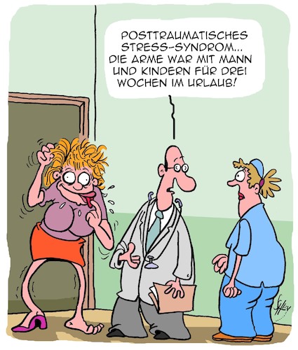 Cartoon: Stress pur! (medium) by Karsten Schley tagged familie,kinder,ehe,beziehungen,ärzte,patienten,männer,frauen,urlaub,stress,gesellschaft,familie,kinder,ehe,beziehungen,ärzte,patienten,männer,frauen,urlaub,stress,gesellschaft