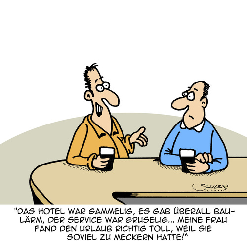 Cartoon: SUPER Urlaub!! (medium) by Karsten Schley tagged ferien,urlaub,reisen,tourismus,ehe,liebe,männer,frauen,bars,pubs,hotels,reklamationen,ferien,urlaub,reisen,tourismus,ehe,liebe,männer,frauen,bars,pubs,hotels,reklamationen