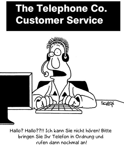 Cartoon: Telefon-Service (medium) by Karsten Schley tagged telekommunikation,telefongesellschaften,kundenservice,kunden,wirtschaft,technik,gesellschaft,deutschland,telekommunikation,telefongesellschaften,kundenservice,wirtschaft,kunden,technik,deutschland,gesellschaft