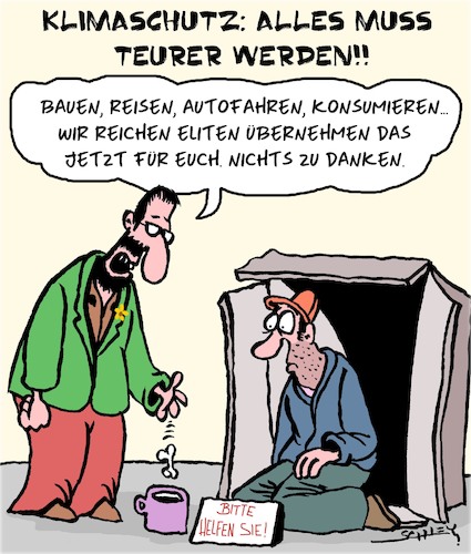 Cartoon: Teurer Klimaschutz (medium) by Karsten Schley tagged klima,schulden,geld,steuern,konsum,armut,eliten,autos,individualverkehr,politik,verbote,preise,wahlen,gesellschaft,deutschland,klima,schulden,geld,steuern,konsum,armut,eliten,autos,individualverkehr,politik,verbote,preise,wahlen,gesellschaft,deutschland