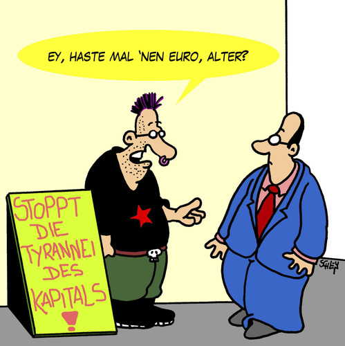 Cartoon: Tyrannei des Kapitals (medium) by Karsten Schley tagged occupy,geld,wirtschaft,business,gesellschaft,armut,reichtum,occupy,wirtschaft,business,gesellschaft,armut,reichtum