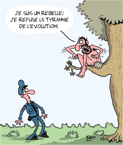 Cartoon: Un Rebelle! (medium) by Karsten Schley tagged realite,education,politique,faits,alternatifs,evolution,biologie,science,recherche,medias,realite,education,politique,faits,alternatifs,evolution,biologie,science,recherche,medias