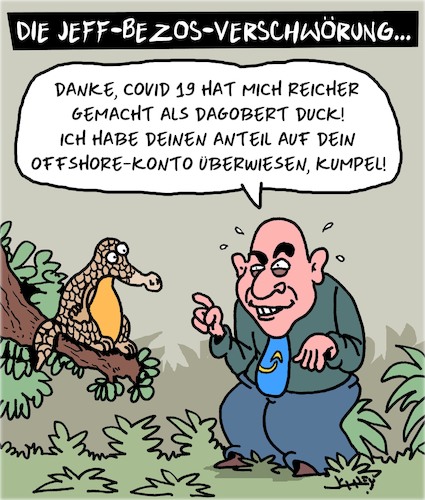 Cartoon: Verschwörung! (medium) by Karsten Schley tagged verschwörungstheorien,covid19,amazon,business,wirtschaft,profite,onlinehandel,einzelhandel,jobs,jeff,bezos,verschwörungstheorien,covid19,amazon,business,wirtschaft,profite,onlinehandel,einzelhandel,jobs,jeff,bezos