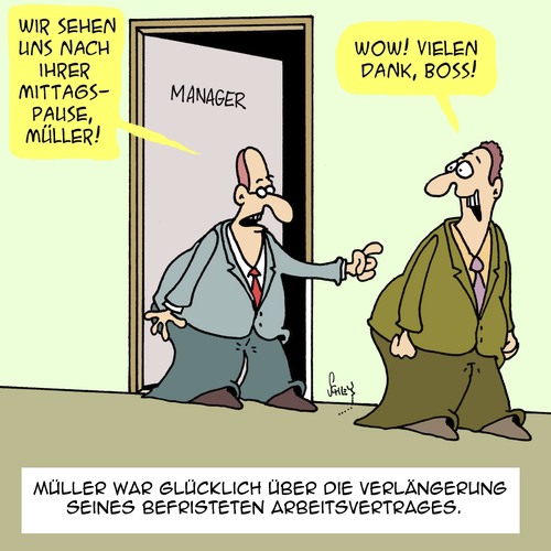 Cartoon: Vertrags-Verlängerung (medium) by Karsten Schley tagged arbeitgeber,arbeitnehmer,arbeitsverträge,befristung,zeitarbeit,projektarbeit,gesellschaft,wirtschaft,business,arbeitgeber,arbeitnehmer,arbeitsverträge,befristung,zeitarbeit,projektarbeit,gesellschaft,wirtschaft,business