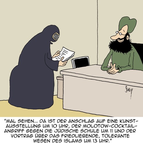 Cartoon: VIEL zu tun! (medium) by Karsten Schley tagged islam,terror,terrorismus,religion,religionsfaschismus,moslems,kriminalität,antisemitismus,hass,islam,terror,terrorismus,religion,religionsfaschismus,moslems,kriminalität,antisemitismus,hass