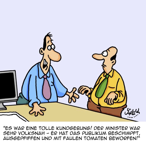 Cartoon: Volksnähe (medium) by Karsten Schley tagged politiker,politik,wahlkampf,kundgebungen,volksnähe,kommunikation,demokratie,politiker,politik,wahlkampf,kundgebungen,volksnähe,kommunikation,demokratie