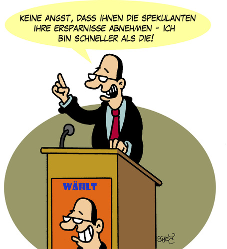 Cartoon: Wahl (medium) by Karsten Schley tagged politik,politiker,wahlen,wahlversprechen,spekulanten,sparen,ersparnisse,sparer,geld,investitionen,rezession,banken,bankencrash,euro,eurokrise,investmentbanker,kapitalismus,wahlen,politiker,wahlversprechen,spekulanten,sparer,geld,investitionen,rezession