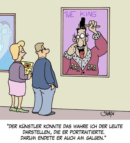 Cartoon: WAHRE Kunst!! (medium) by Karsten Schley tagged kunst,künstler,maler,portraits,monarchie,könige,demokratie,meinungsfreiheit,museen,kunst,künstler,maler,portraits,monarchie,könige,demokratie,meinungsfreiheit,museen